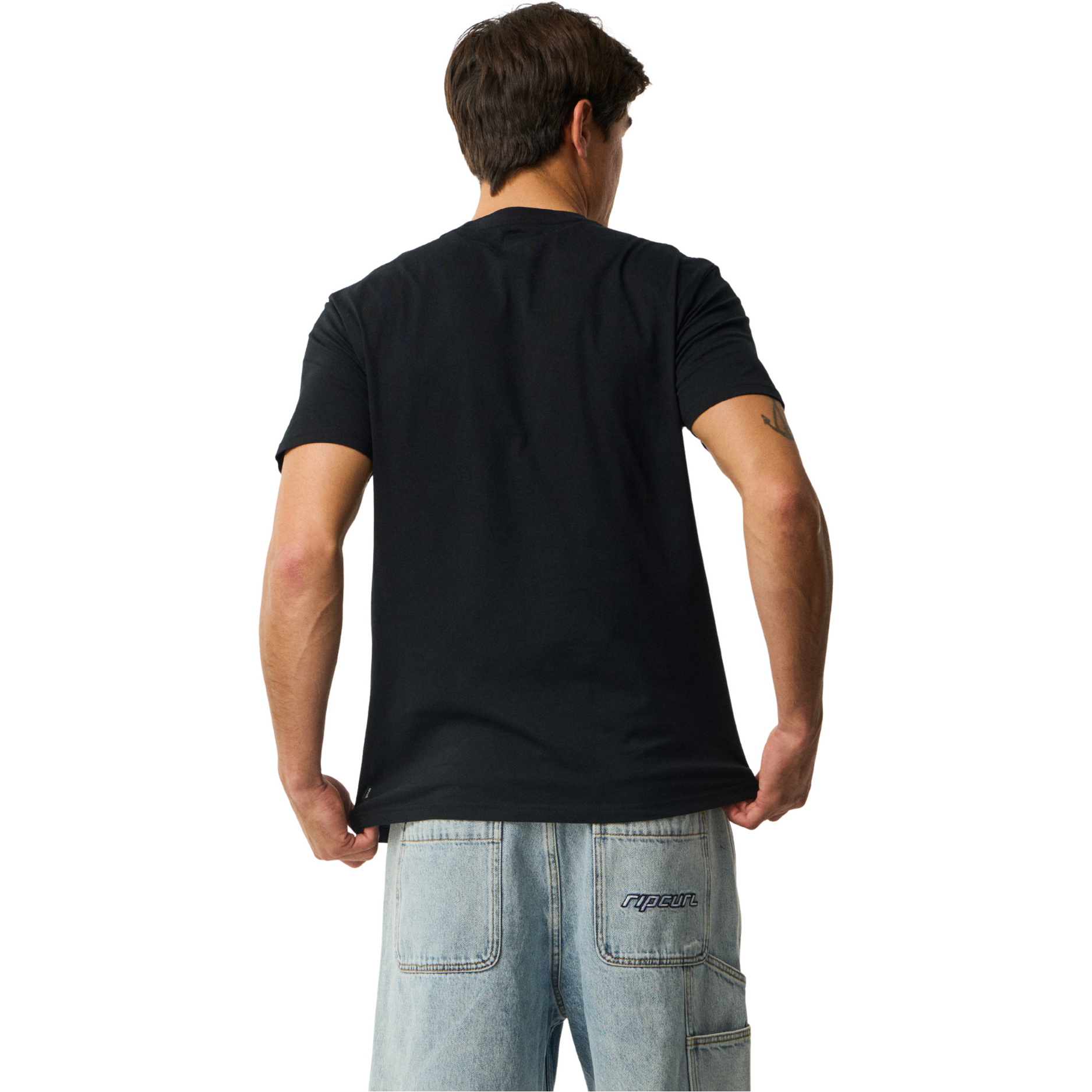 2026 Rip Curl Hombres Camiseta Icon Wettie 10VMTE - Black